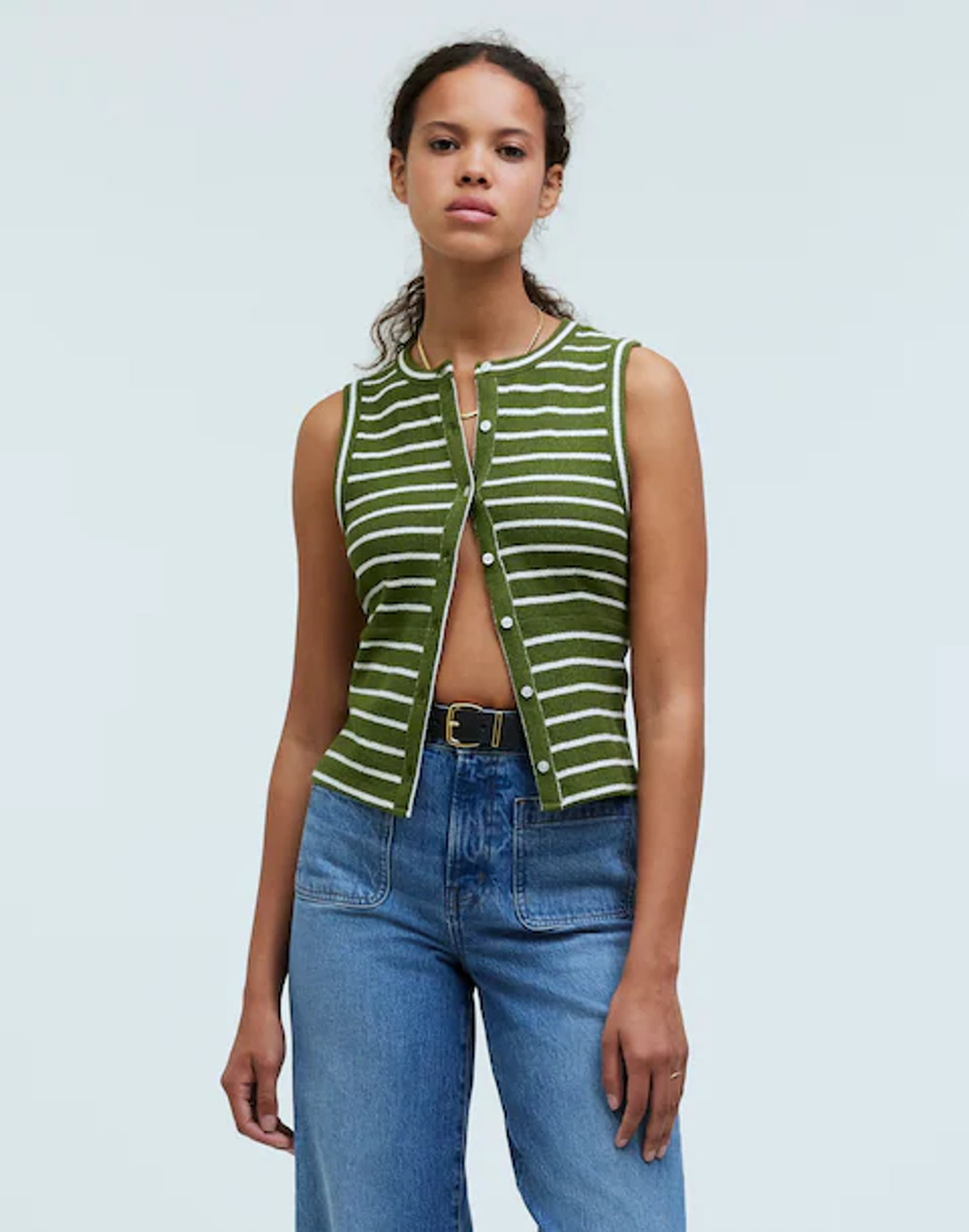 Madewell Split-Crewneck Cardigan Tank  XS